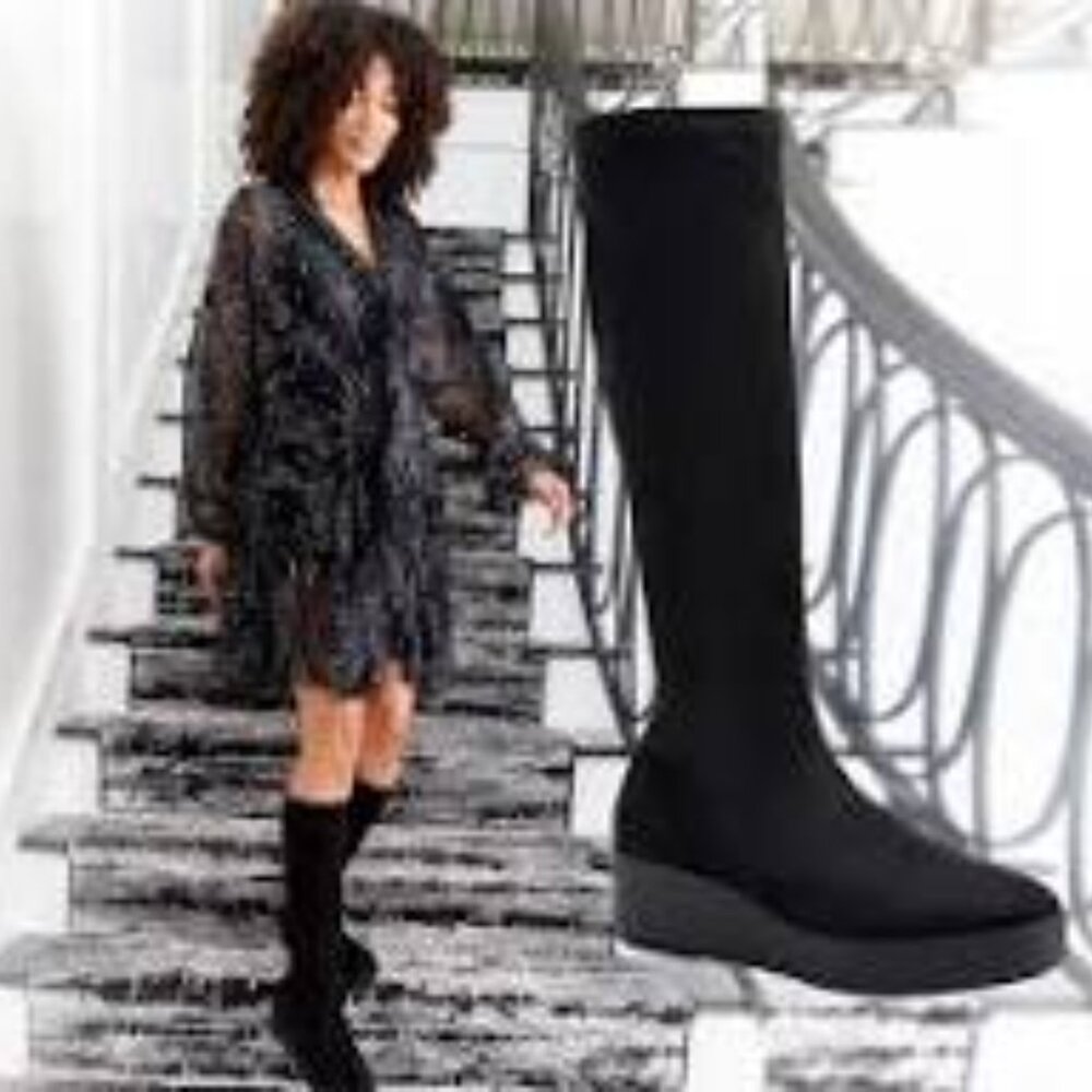 Aerosoles Cecina Wedge Boot, Black. NEW in box.
